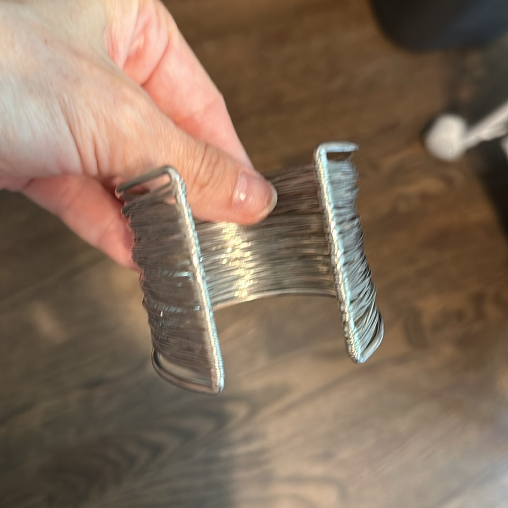 Unique Silver Cuff Bracelet - Good Condition - image 2